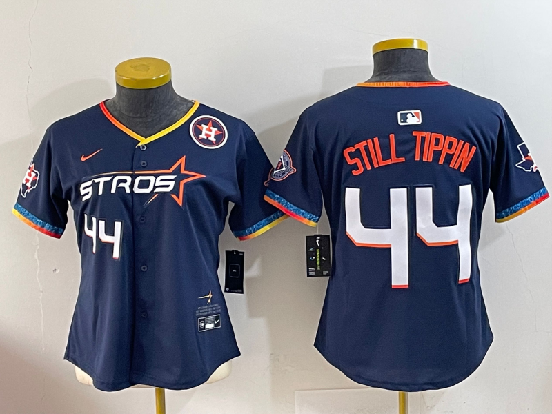 Women 2025 MLB Houston Astros 44 Alvarez black jersey style 65